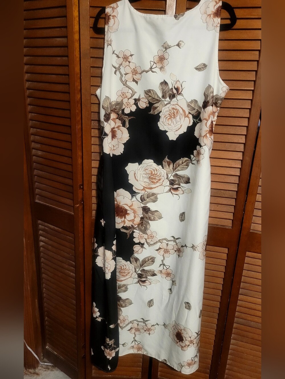 Floral Tank Maxi Dress Black White Neutral Tones Size XL - Picture 8 of 8